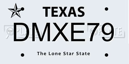 DMXE79 Texas License Plate