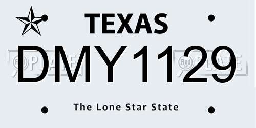 DMY1129 Texas License Plate