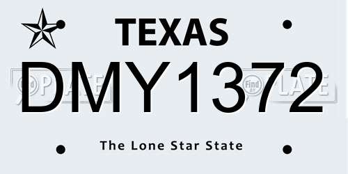 DMY1372 Texas License Plate