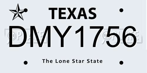DMY1756 Texas License Plate