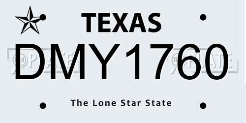 DMY1760 Texas License Plate