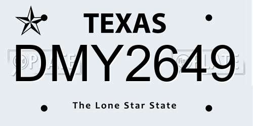 DMY2649 Texas License Plate