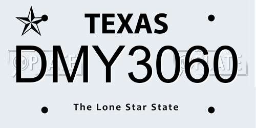 DMY3060 Texas License Plate