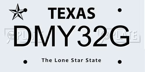 DMY32G Texas License Plate