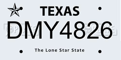 DMY4826 Texas License Plate