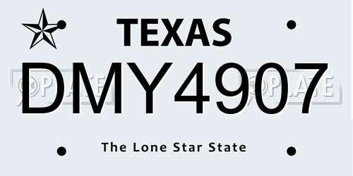 DMY4907 Texas License Plate