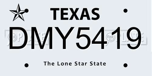 DMY5419 Texas License Plate
