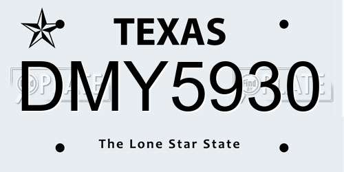 DMY5930 Texas License Plate