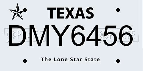 DMY6456 Texas License Plate