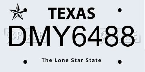 DMY6488 Texas License Plate