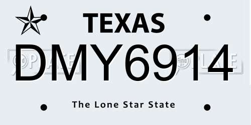 DMY6914 Texas License Plate