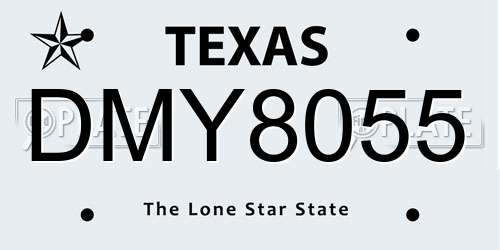 DMY8055 Texas License Plate