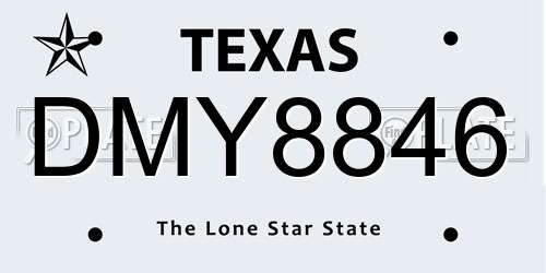 DMY8846 Texas License Plate
