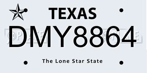 DMY8864 Texas License Plate