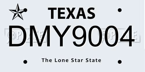 DMY9004 Texas License Plate