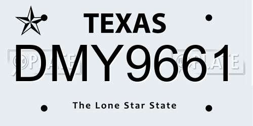 DMY9661 Texas License Plate