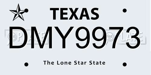 DMY9973 Texas License Plate