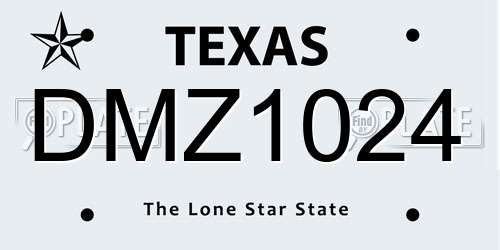 DMZ1024 Texas License Plate