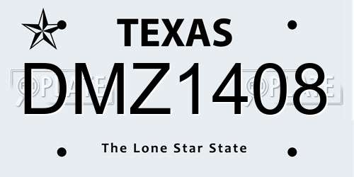 DMZ1408 Texas License Plate