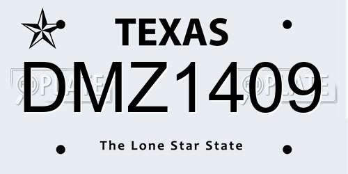 DMZ1409 Texas License Plate