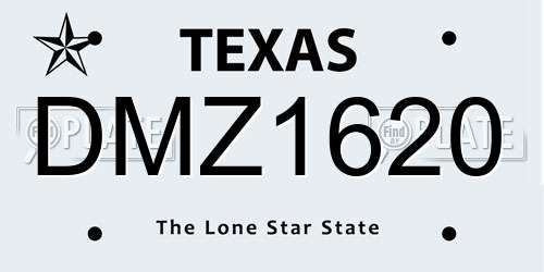 DMZ1620 Texas License Plate