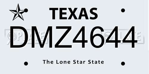 DMZ4644 Texas License Plate