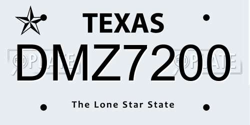 DMZ7200 Texas License Plate