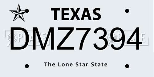 DMZ7394 Texas License Plate