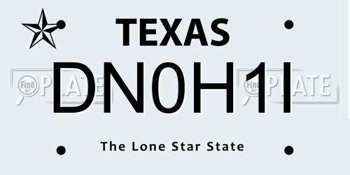 DN0H1I Texas License Plate