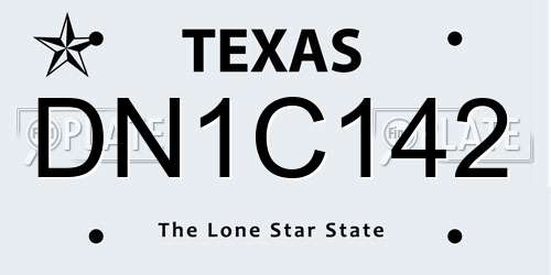 DN1C142 Texas License Plate