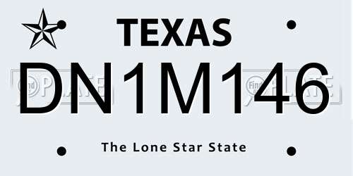 DN1M146 Texas License Plate
