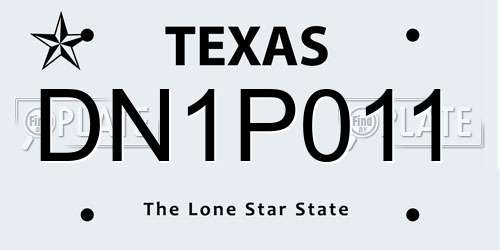 DN1P011 Texas License Plate