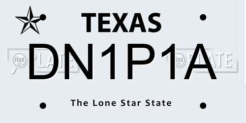 DN1P1A Texas License Plate