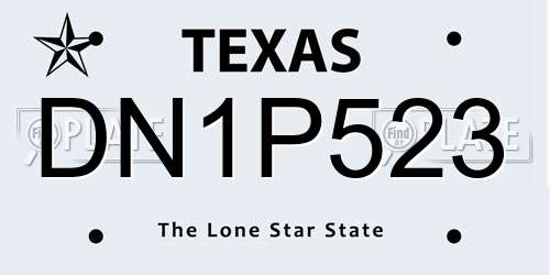 DN1P523 Texas License Plate