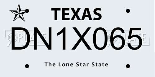 DN1X065 Texas License Plate