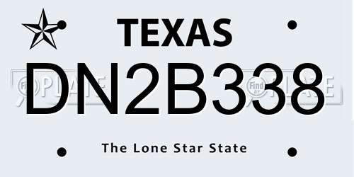 DN2B338 Texas License Plate