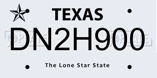 DN2H900 Texas License Plate