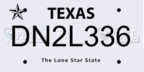 DN2L336 Texas License Plate