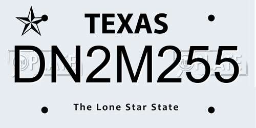 DN2M255 Texas License Plate