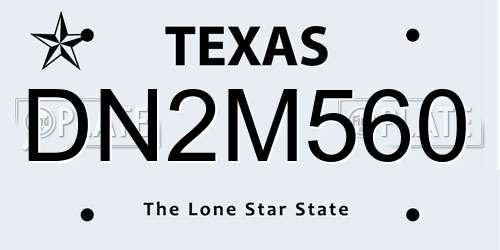 DN2M560 Texas License Plate