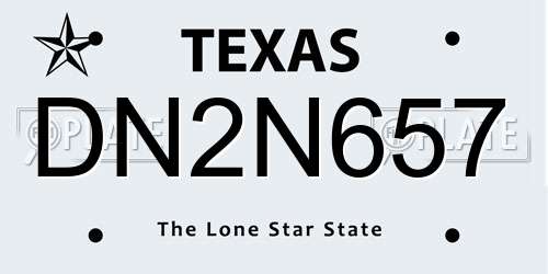 DN2N657 Texas License Plate