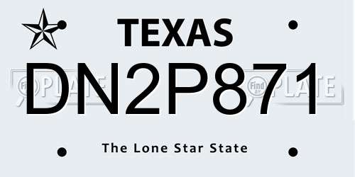 DN2P871 Texas License Plate