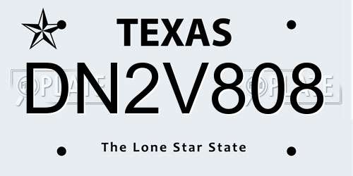 DN2V808 Texas License Plate
