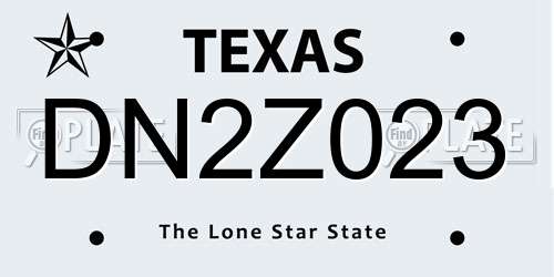DN2Z023 Texas License Plate