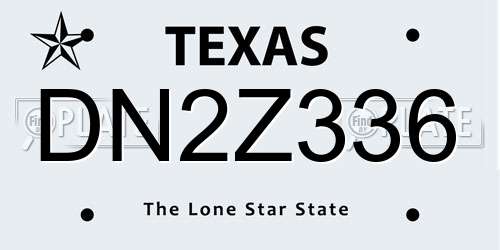 DN2Z336 Texas License Plate