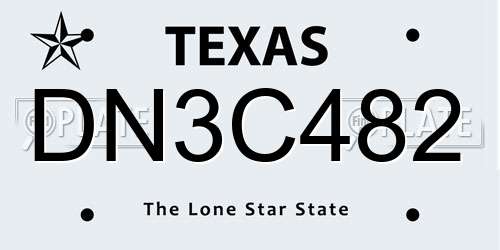 DN3C482 Texas License Plate