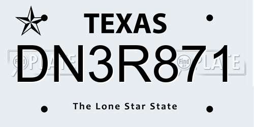 DN3R871 Texas License Plate