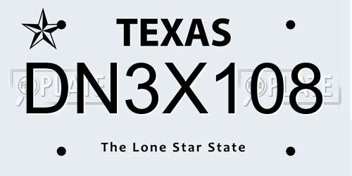 DN3X108 Texas License Plate