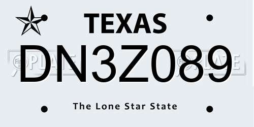 DN3Z089 Texas License Plate