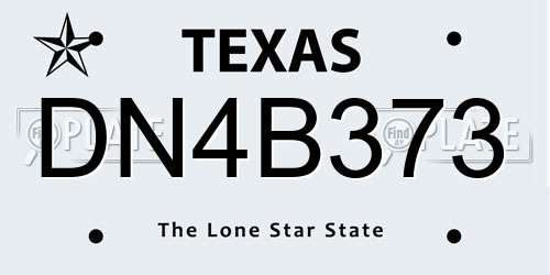 DN4B373 Texas License Plate